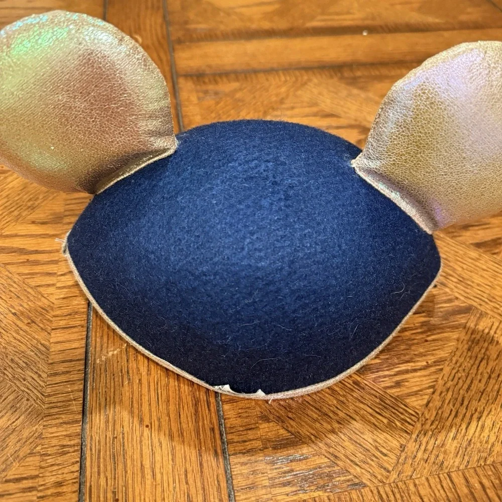 Disney World WDW 50th Anniversary Mickey Mouse Ear Hat Iridescent Gold Blue Hat
